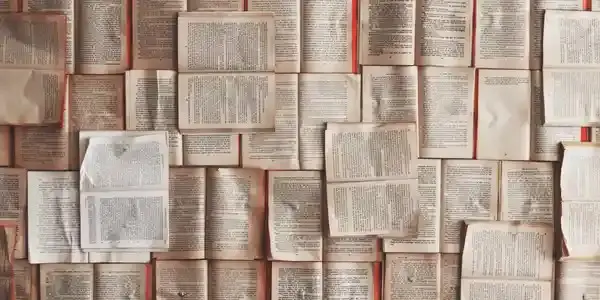 A wall of books that are stacked on top of each other.