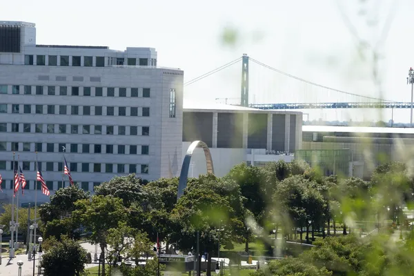 A view of the city from across the street.