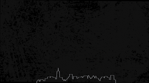 A black and white picture of the skyline